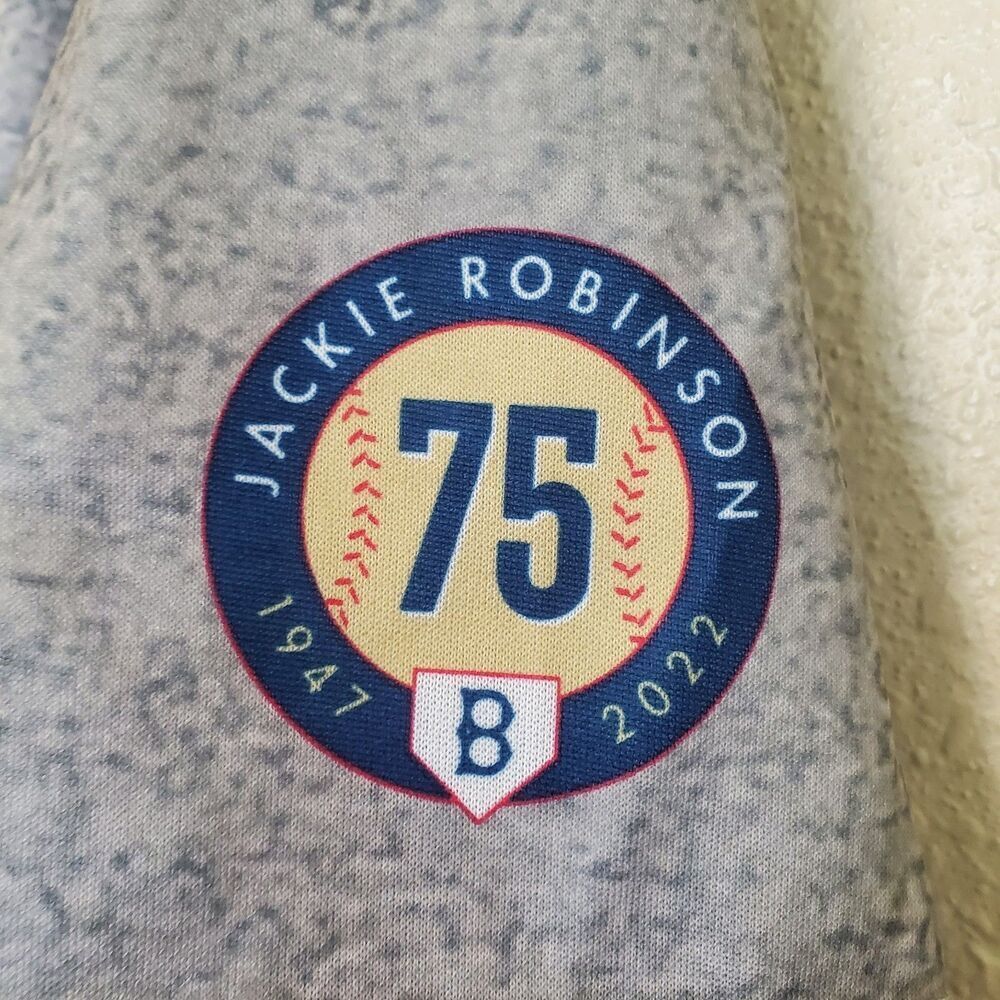 Dodgers Jersey XL Jackie Robinson #42 Gray Los Angeles LA Dodgers 75th Anniv MLB - Picture 10 of 16